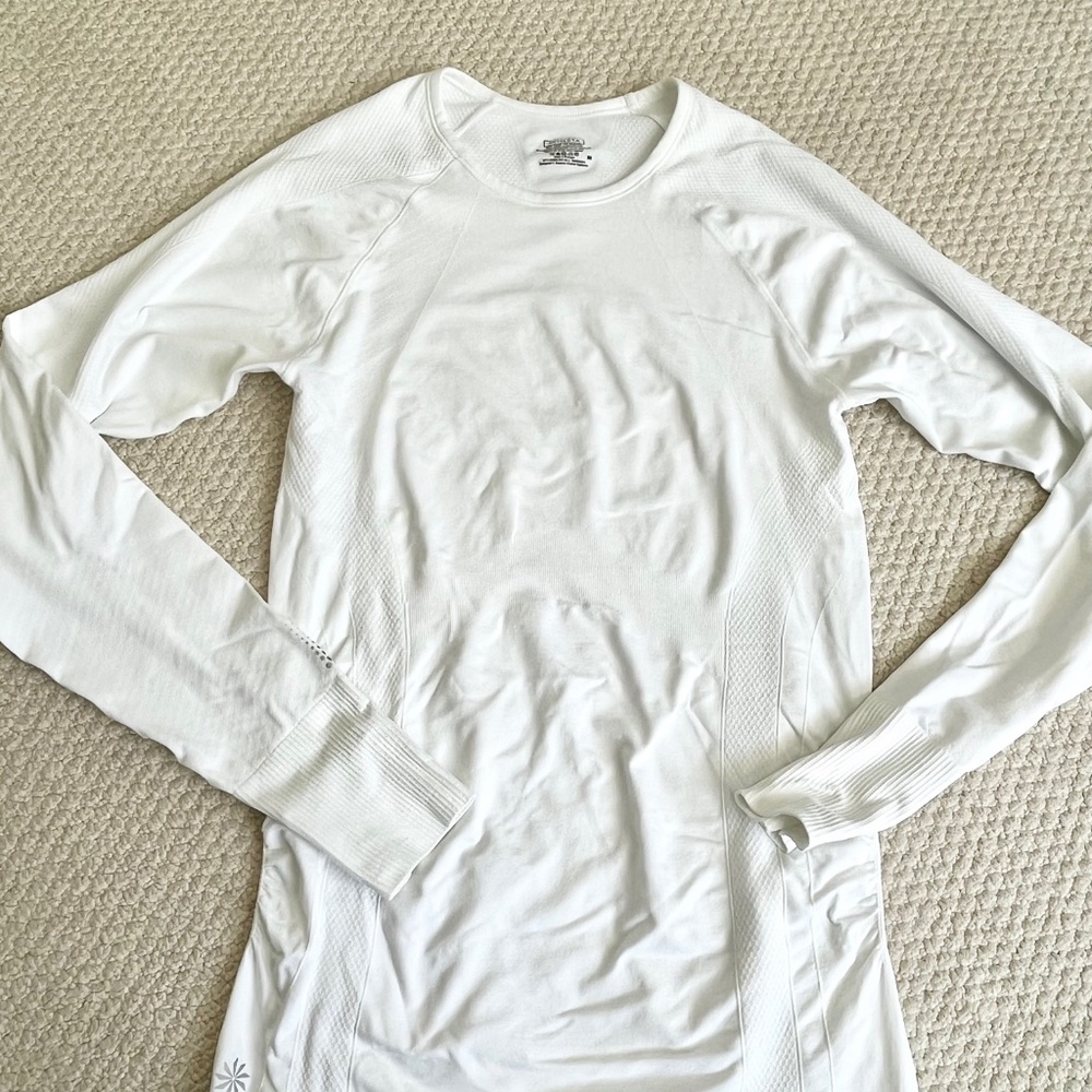 Athleta White Long Sleeve Performance Top